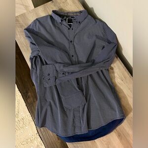 Denim & Flower Navy Casual Button Down Shirt Size XL